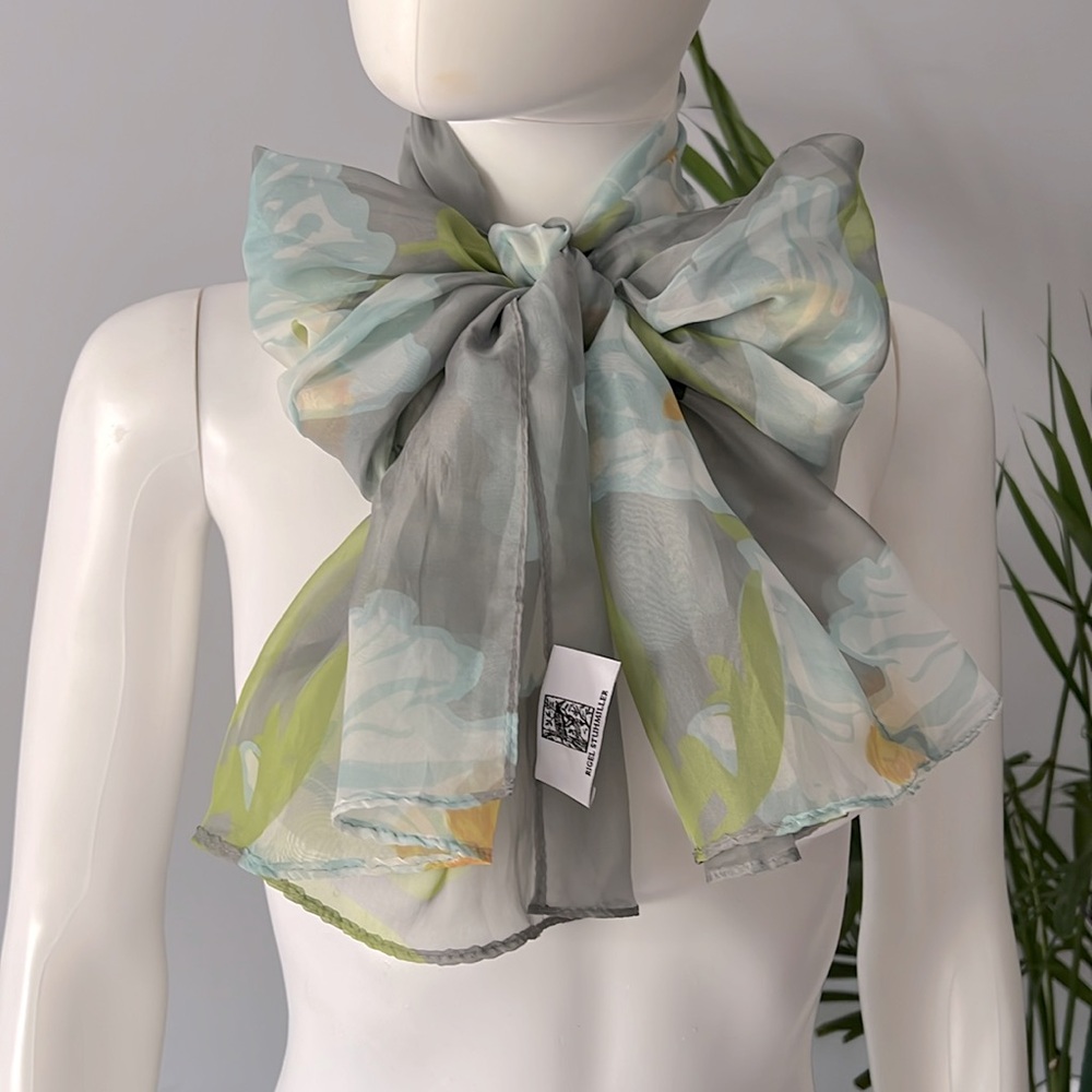 Rigel Stuhmiller Sheer Scarf Birds Floral